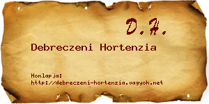 Debreczeni Hortenzia névjegykártya