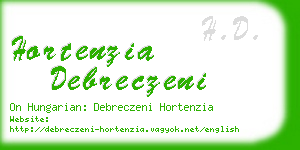 hortenzia debreczeni business card